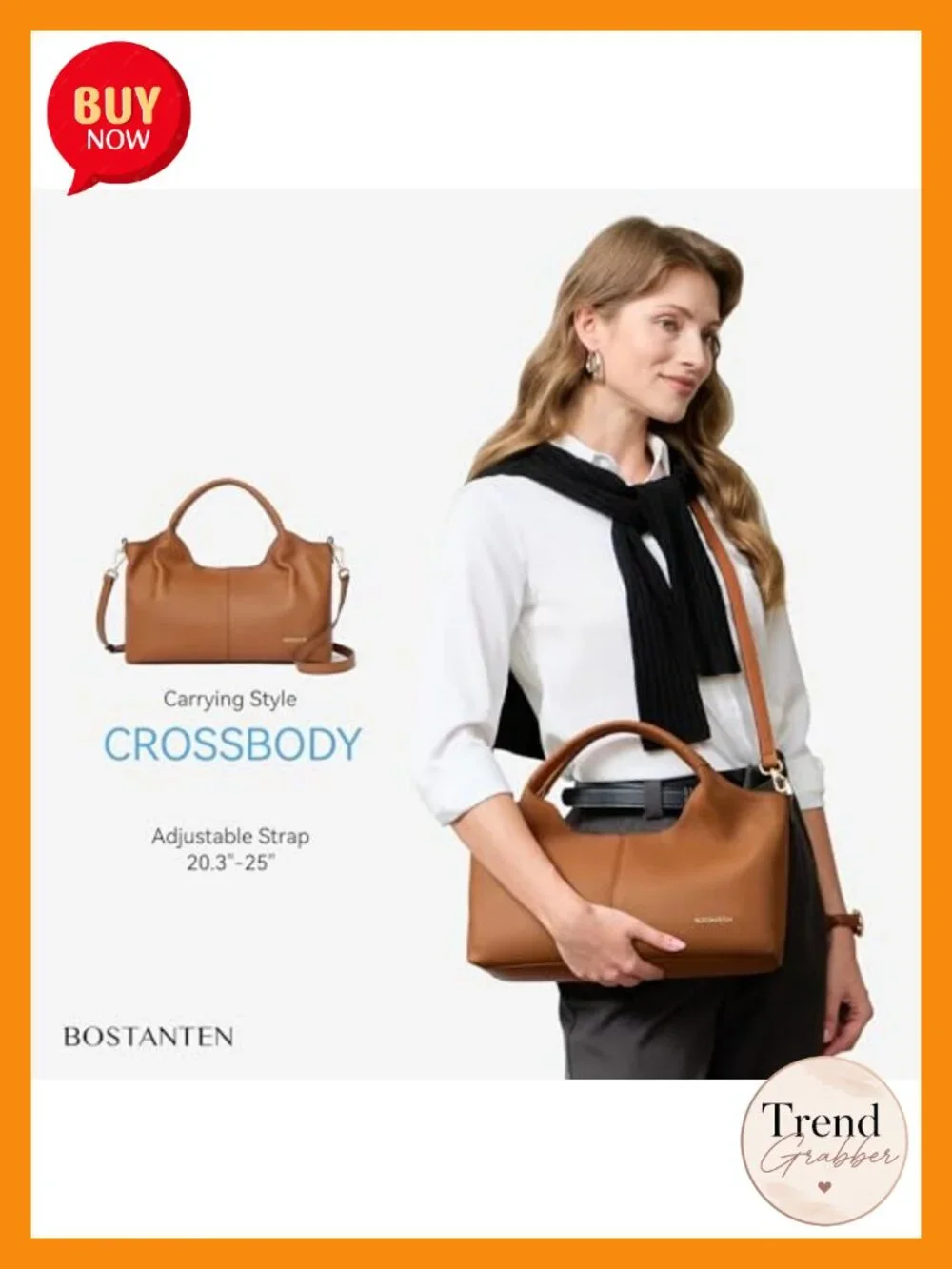 Genuine Leather Satchel Crossbody Bag Top Handle Adjustable Strap